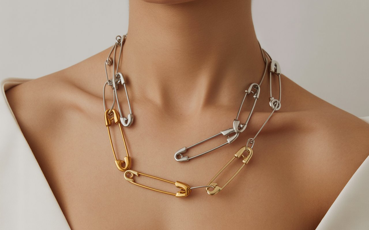 safety pin necklace